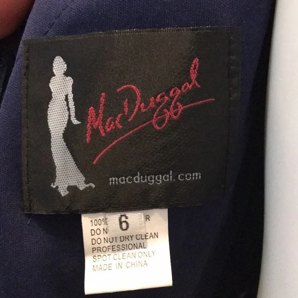 Mac Duggal Rhinestone Chiffon Gown, Dress - Picture 11 of 14